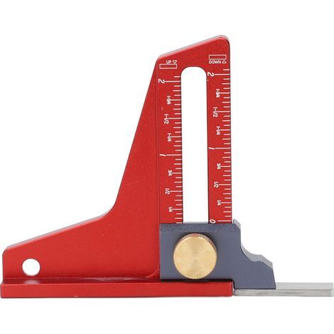 Jauge de hauteur de scie à Table, règle de mesure de profondeur 0 à 2 pouces, réglage du travail du bois pour lame de scie à ruban, mèche de toupie (1/5)