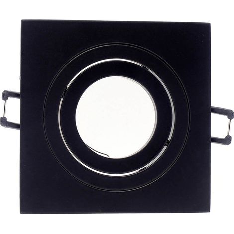 Spot encastrable carré pivotant GU10, noir, 1 unité (1/4)