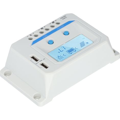 Contrôleur de charge solaire, écran LCD, protection de circuit, charge PWM à 3 niveaux, témoin lumineux de charge, 20 A (1/5)