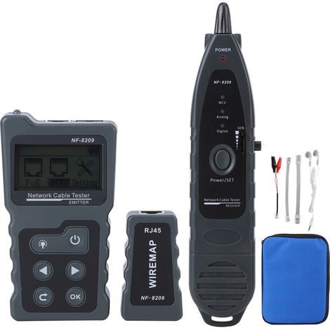 Testeur de câble réseau NF-8209, traceur de fils LAN, détecteur de câble Ethernet, outil industriel de localisation de lignes, équipement de diagnostic pour techniciens. (1/5)