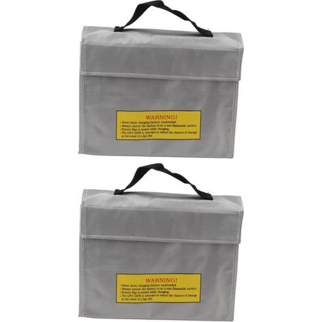 2 Sacs de Sécurité pour Batterie Lithium, Anti-Feu et Anti-Explosion en PVC Fibre, Isolation d'Air Efficace pour Stockage