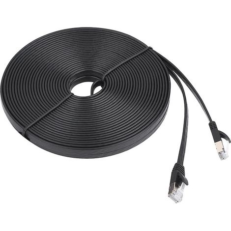 Câble réseau Ethernet plat blindé Cat7 RJ45 600 MHz, 15 m, pour connexion Internet, LAN, connexion filaire (1/3)