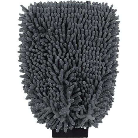 Guanti per autolavaggio di grandi dimensioni e panni per la pulizia in microfibra. Panni lucidanti in ciniglia di vari colori.