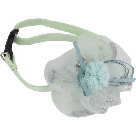 Collier fleuri pour animaux de compagnie, ajustable, cravate fleurie tendance pour chiot, idéale pour les fêtes, mariages et anniversaires. 18 cm, vert, taille S. (1/5)