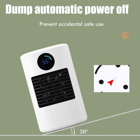 Mini-chauffage électrique silencieux pour la maison, avec réglage de la température à 3 vitesses et fonction d'arrêt programmé. (1/5)