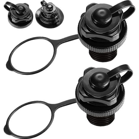 Set mit 2 Aufblasventilen für Schlauchboote, Boston Spiral Schnellaufblasventile, für Flöße, Poolboote - schwarz - (1/3)