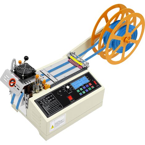 Machine à découper les sangles 400 W, avec écran LCD, coupe-ruban automatique à chaud et à froid pour élastiques, rubans et sangles en nylon, 40 x 30 x 20 cm (1/5)