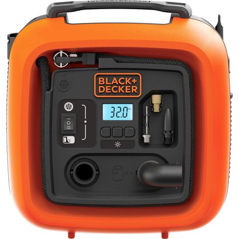 Black&Decker – Compresseur gonfleur filaire 11 bars 160 PSI – Alimentation 12V prise allume-cigare – Écran numérique – Arrêt automatique - ASI400-XJ (1/10)