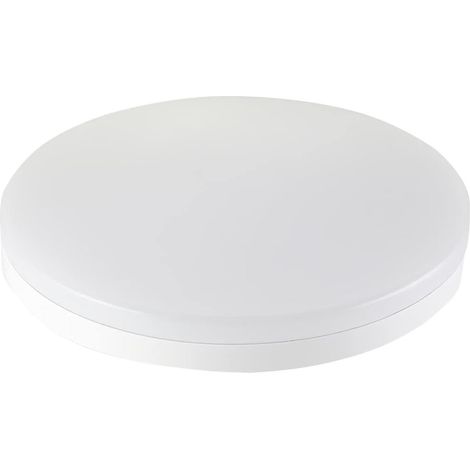 Plafonnier LED avec détecteur de mouvement, compatible couloir/garage, 30 cm, blanc
