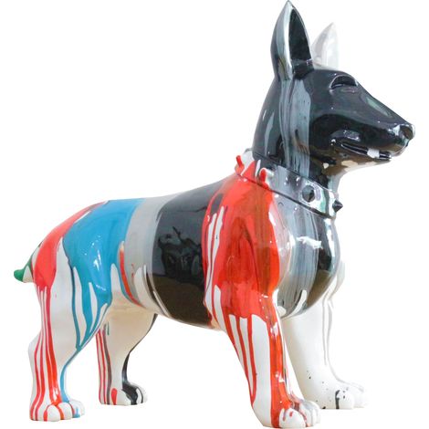 Bull Terrier-Figur Kuatéh Shae 59x23x51 cm Mehrfarbig