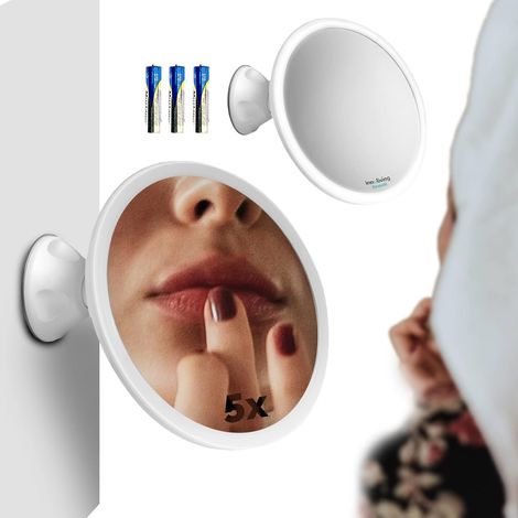 Innoliving INN-804 Specchio Ingranditore 5X con Ventosa e Luce LED (1/5)