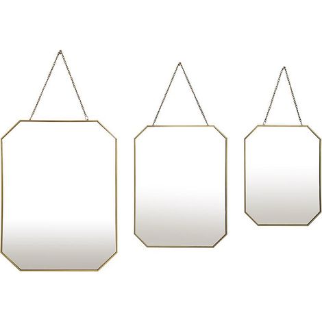 Lot de 3 miroirs avec chaînette en métal (1/2)