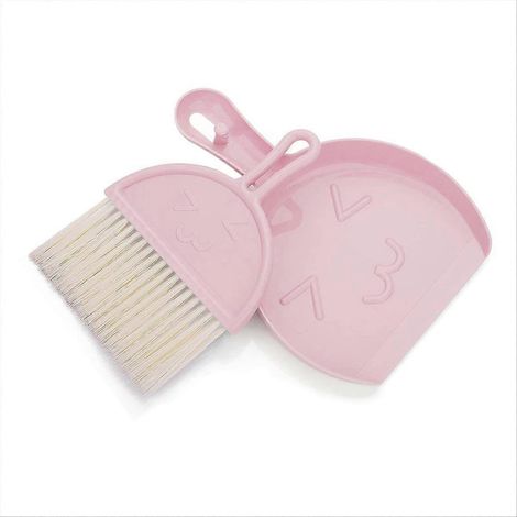 Mini kit pelle et brosse, petit kit de nettoyage balai et pelle (rose) (1/5)