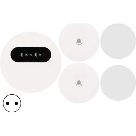 Sonnette sans fil étanche avec musique et lumières clignotantes, sonnette radio autonome, bipeur pour usage domestique et commercial, norme européenne 2 en 1 AC110-240V (1/5)