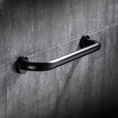 Barres d'appui de salle de bain, barres de sécurité pour douche, barres d'appui antidérapantes de 30 cm, pour toilettes, noires (1/5)