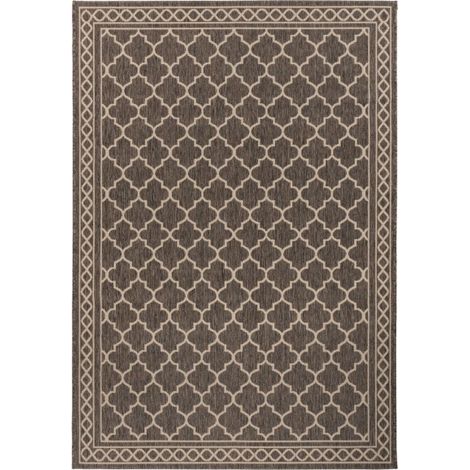 Tapis à Motifs à Poils Plats "Splash" Marron 80 x 150 cm (1/3)