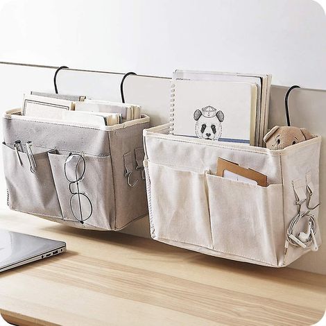 Lot de 2 organisateurs de lit, sac de lit pour lit enfant, organisateur pour lit mezzanine, organisateur pour livres, magazines, casque audio (1/3)