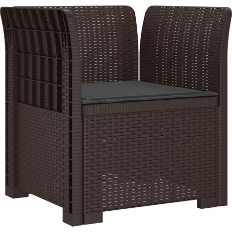 1-Seater Armchair with Cushion Rattan Look PP Brown vidaXL (1/5)