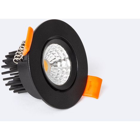 LED Downlight Einbaustrahler 5W Rund COB CRI90 Ausschnitt Ø 55 mm Schwarz No Flicker 2700K Warmweiß