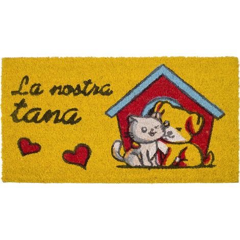 Zerbino Entrata Ingresso Casa Esterno Antiscivolo In Cocco Funny Tana (1/4)