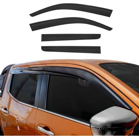Déflecteurs de Vent Pluie d'air Compatible avec Isuzu D-Max 2002-2012 en Acrylique Noir (1/5)