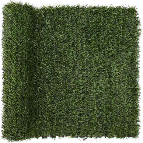Clôture artificielle vert clair, 1 x 5 mètres, PVC et acier. (1/5)
