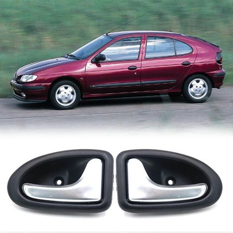 4 poignées de porte intérieures pour Renault Clio II, Megane, Scenic et Trafic (avant, arrière, gauche, droite, côté conducteur/passager). (1/5)