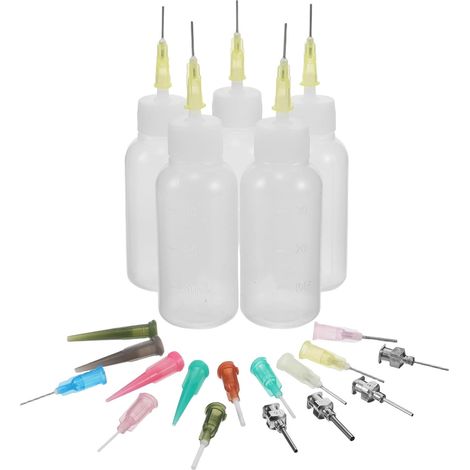 Lot de 1 Set de Set de Petites Bouteilles Compte-Gouttes 30 ML en Plastique et Métal Embout de Précision pour Application Portable en Peinture et Activités en Extérieur (1/5)
