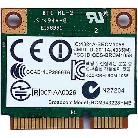 Carte WiFi Mini PCIE Double Bande BT4.0 avec Bluetooth, BCM943228HMB