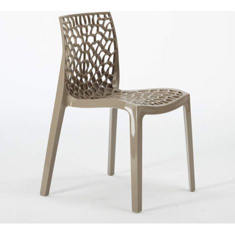 Stock 22 Sedie Impilabili Per Bar e Ristoranti Bar In Polipropilene Gruvyer Grand Soleil - Beige Juta