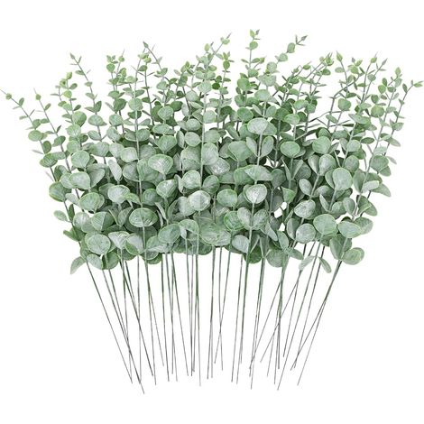 36 Branches d'Eucalyptus Artificiel 36cm Feuilles Vertes Fausses Plantes pour Centre de Table Mariage Décoration Maison Printemps Composition Florale Fermhouse (1/5)