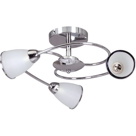 Plafoniera Kaja Plato metallo cromata/bianca 3xE14 58cm (1/2)