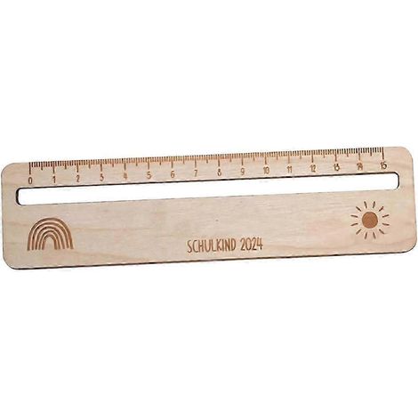 Règle en bois à motifs de dessins animés, accessoire de dessin, cadeau de bureau, papeterie, pour filles, garçons et enfants.-Style C (1/5)