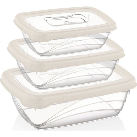 Herzberg Juego de cajas Bio Saver de 3 piezas Marfil (1/5)