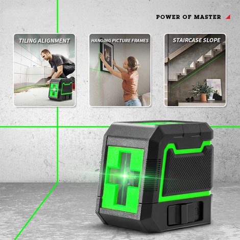Self-Leveling Laser Level, 2 Lines Laser Level Green Cross Laser Beam Line, Alignment Laser Tool for Picture Hanging and DIY Application (1/5)