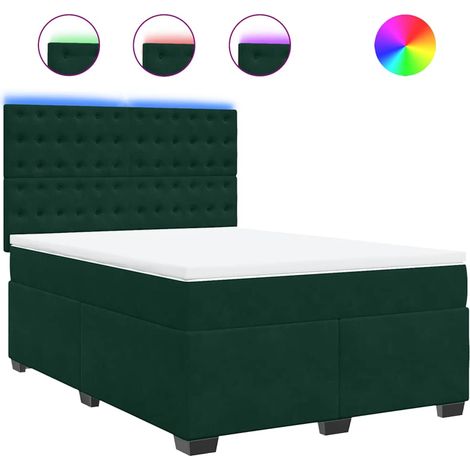 Maison Exclusive - Cama box spring con colchón terciopelo verde o (1/5)