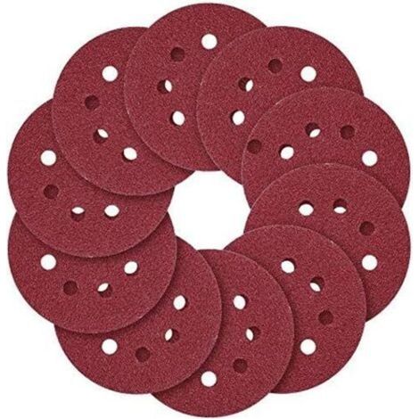 Meule, 5" (125 mm) Anse à 8 trous, 40 60 80 100 120 150 180 240 320 400 600 800 (paquet de 120) (1/5)