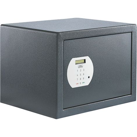 Burgwächter Tresor für Zuhause - Hoteltresor Pure Safe PS130 E KA 4 - Mini Tresor mit Fachboden für Wand und Bodenbefestigung, Stahl anthrazit (1/3)
