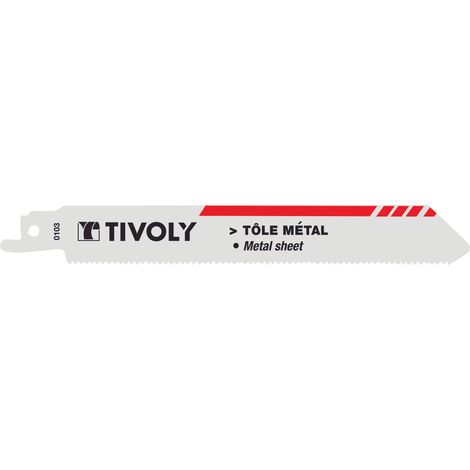 Tivoly • 2 Lames de Scie Sabre • Coupe Précise • Coupe Droite • Attache Universelle • Pour Découpe de la Tôle • Pour Découpe de l'Inox (1/2)