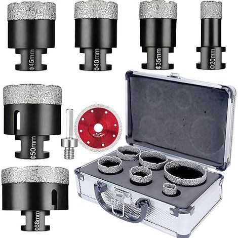 Diamond Hole Saw Drill Bit Kit Carton 20/35/40/45/50/68mm Blade Tile Drill Bit Accessory Angle Grinder M14 Set (1/2)