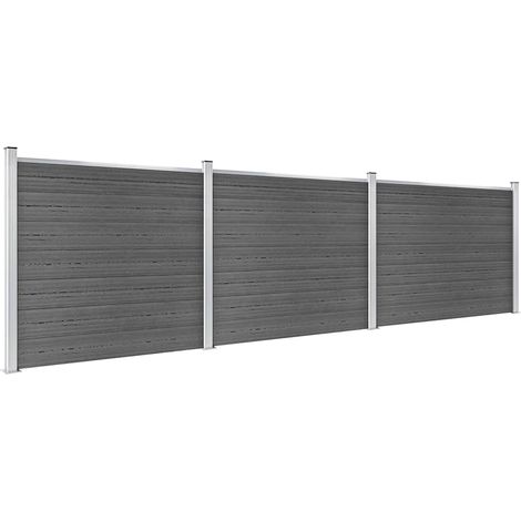 Maison Exclusive - Zaunelement Set WPC 526x146 cm Schwarz (1/5)