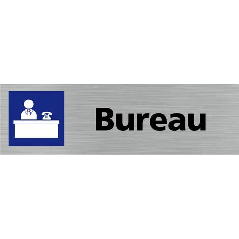Pictogramme BUREAU (Q0259).- Adhésif aspect aluminium brossé - (1/5)