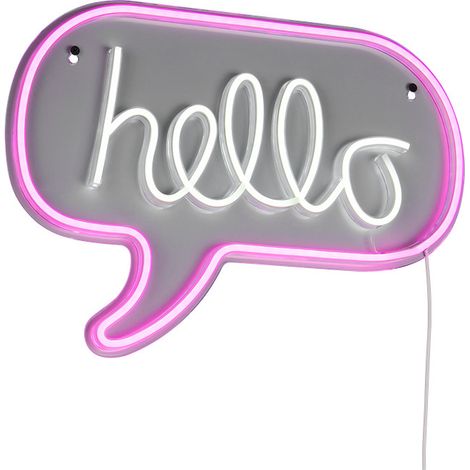 LED Wandleuchte Wandlampe Flurleuchte Acryl Transparent Sprechblase Hello L 43 cm (1/3)