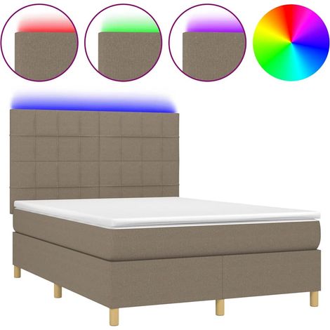 Maison Exclusive - Boxspringbett mit Matratze & LED Taupe 140x200 (1/5)