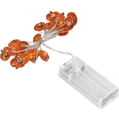 Guirlande Lumineuse Citrouilles 2m 20 LED Fil Cuivre DIY Piles Déco Halloween Intérieur Extérieur (1/5)
