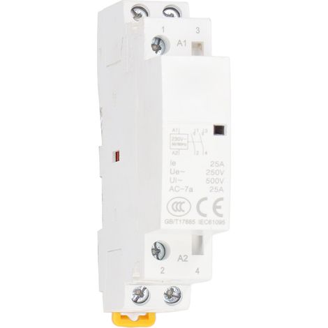 Contacteur de circuit électrique, interrupteur de commande, installation sur rail, 2P 25A 250V pour usage domestique (1/5)