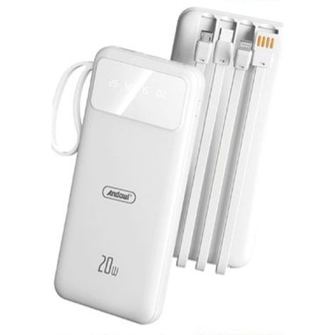 Andowl - Power Bank Portatile 15000 Mah Ricarica Rapida 20w Con Cavi Integrati Design Sicuro Q-dc405 - (1/3)