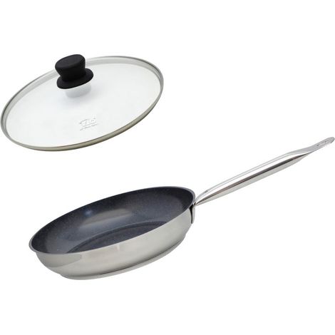 Set Poêle 24 cm céramique sans PFAS et couvercle Profi Therm Platinum Elo (1/5)