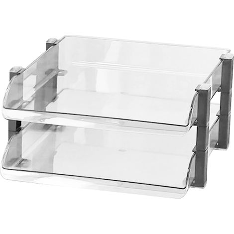 Classeur de bureau à plusieurs niveaux pour documents classifiés, en acrylique transparent, 2 niveaux, 280 x 372 x 144 mm (1/5)