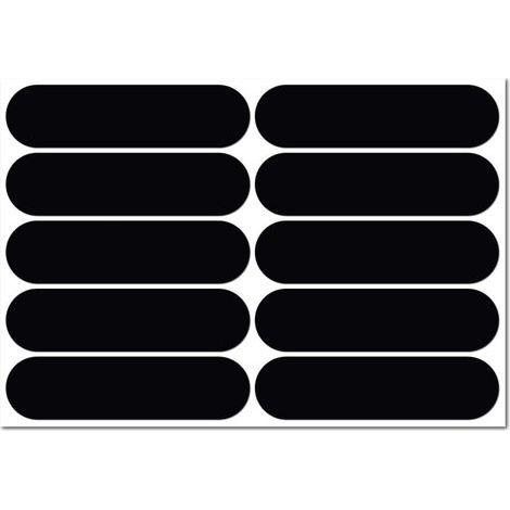 Kit d'autocollants rétro réfléchissants noirs universels - Autocollants pour casque, moto, vélo, scooter. (1/4)
